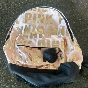 Victoria's Secret Pink and Gold Backpack